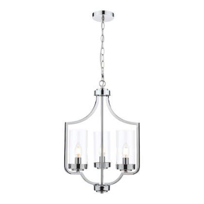 Laura Ashley - Joseph 3lt Chandelier Polished Chrome Glass