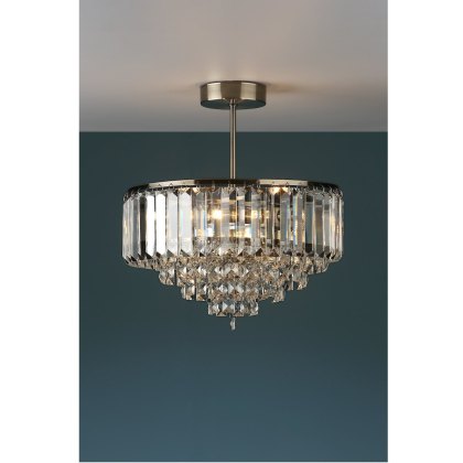 Laura Ashley - Vienna 3lt Semi Flush Crystal & Antique Brass