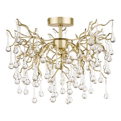 Laura Ashley - Willow 3lt Semi Flush Satin Champagne Crystal