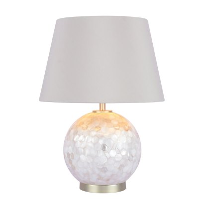 Laura Ashley - Mathern Table Lamp Cream Shell & Champagne With Shade Laura Ashley - Mathern Table Lamp Cream Shell & Champagne With Shade