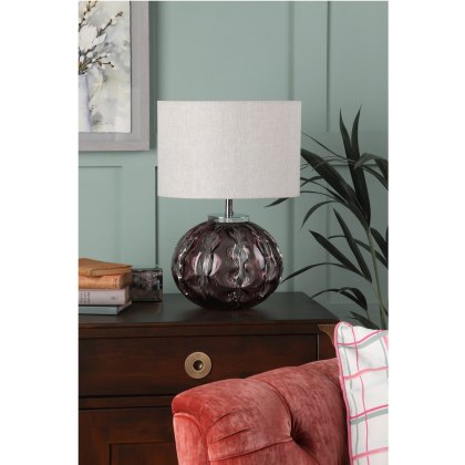 Laura Ashley - Elderdale Table Lamp Pink Glass Polished Chrome With Shade