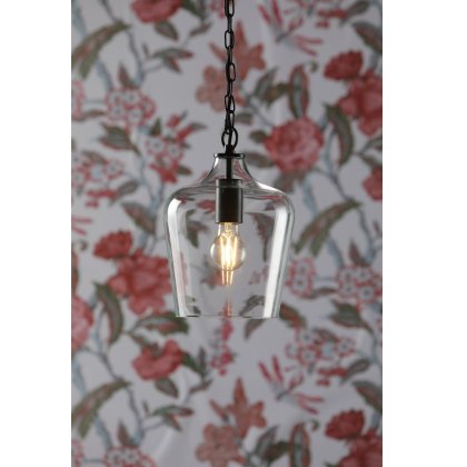 Laura Ashley - Ockley Bottle Pendant Glass Matt Black