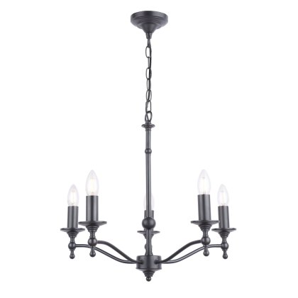 Laura Ashley - Ludchurch 5 Light Chandelier Industrial Fitting Only (Black)