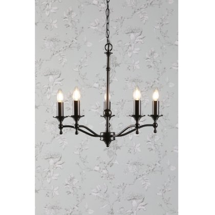Laura Ashley - Ludchurch 5 Light Chandelier Industrial Black Fitting Only