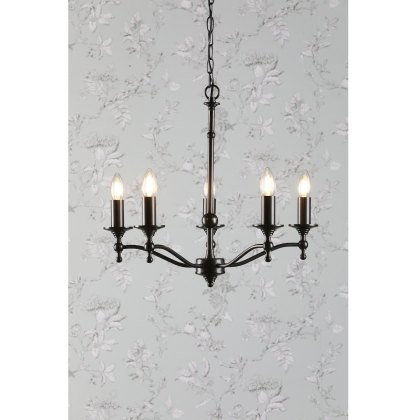 Laura Ashley - Ludchurch 5 Light Chandelier Industrial Fitting Only (Black)
