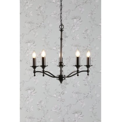 Laura Ashley - Ludchurch 5 Light Chandelier Industrial Black Fitting Only