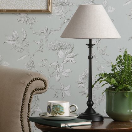 Laura Ashley - Ludchurch Table Lamp Industrial Black With Shade