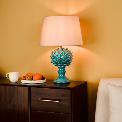 Dar - Violetta Table Lamp Blue Ceramic Base