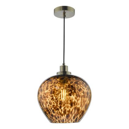 Dar - Leandra Pendant Tortoiseshell Glass and Antique Brass