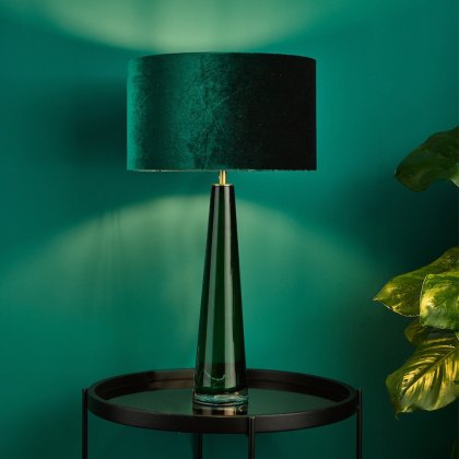 Dar - Samara Table Lamp Green Glass With Shade