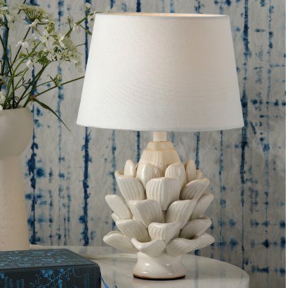 Dar - Zala Table Lamp Cream Ceramic With Shade