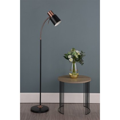 Dar - Bond Task Floor Lamp Black Copper