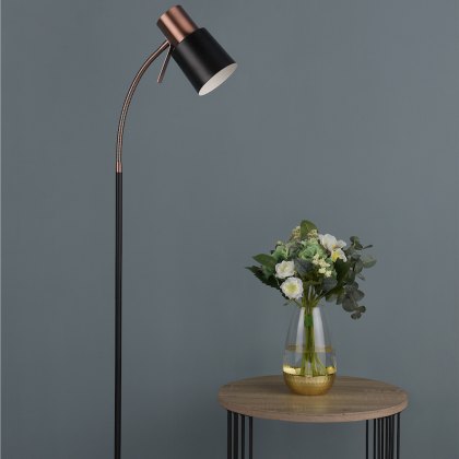 Dar - Bond Task Floor Lamp Black Copper