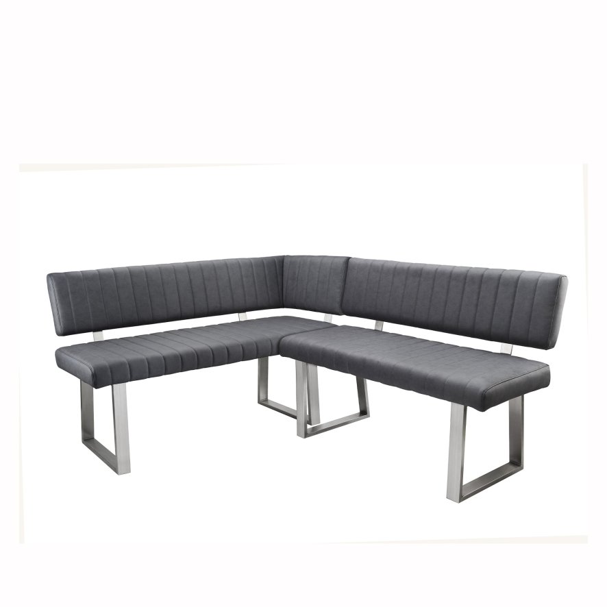 Classic Furniture Athens - Left Hand Facing Corner Bench (Dark Grey Faux Leather)