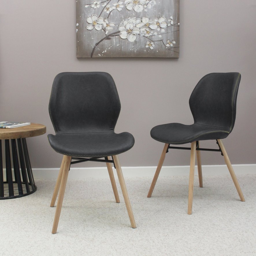 Classic Furniture Durada - Dining Chair (Dark Grey Faux Leather)