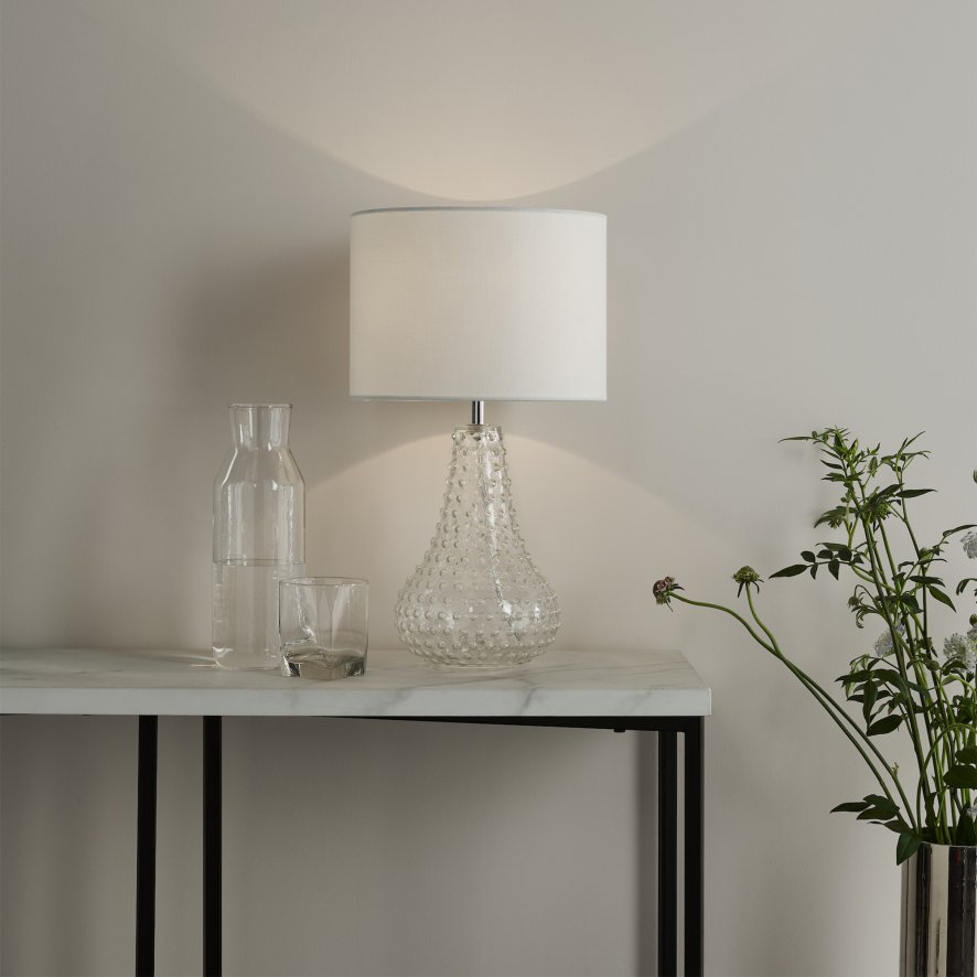 Dar Lighting Dar - Kristina Table Lamp Textured Glass With Shade
