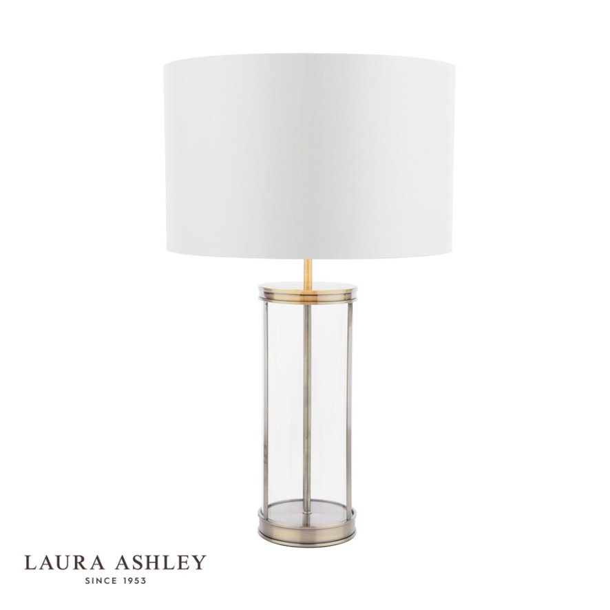 Laura Ashley Laura Ashley Harrington - Large Table Lamp With Shade (Antique Brass and Glass)