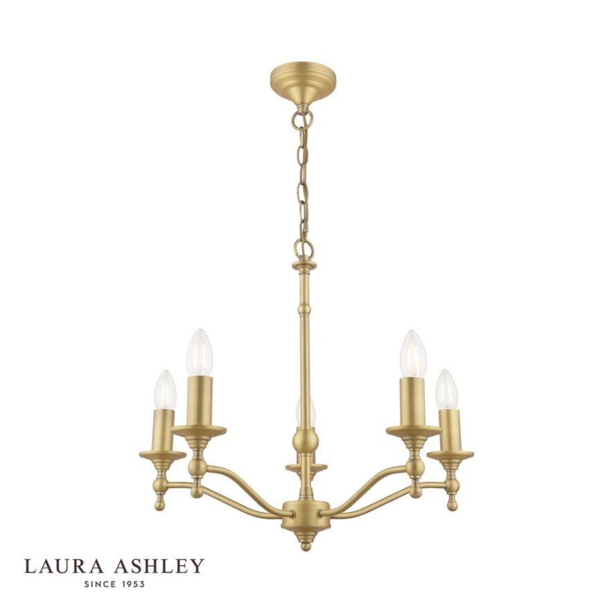 Laura Ashley Laura Ashley Ludchurch - 5 Light Armed Pendant Matt Fitting Only (Antique Brass)
