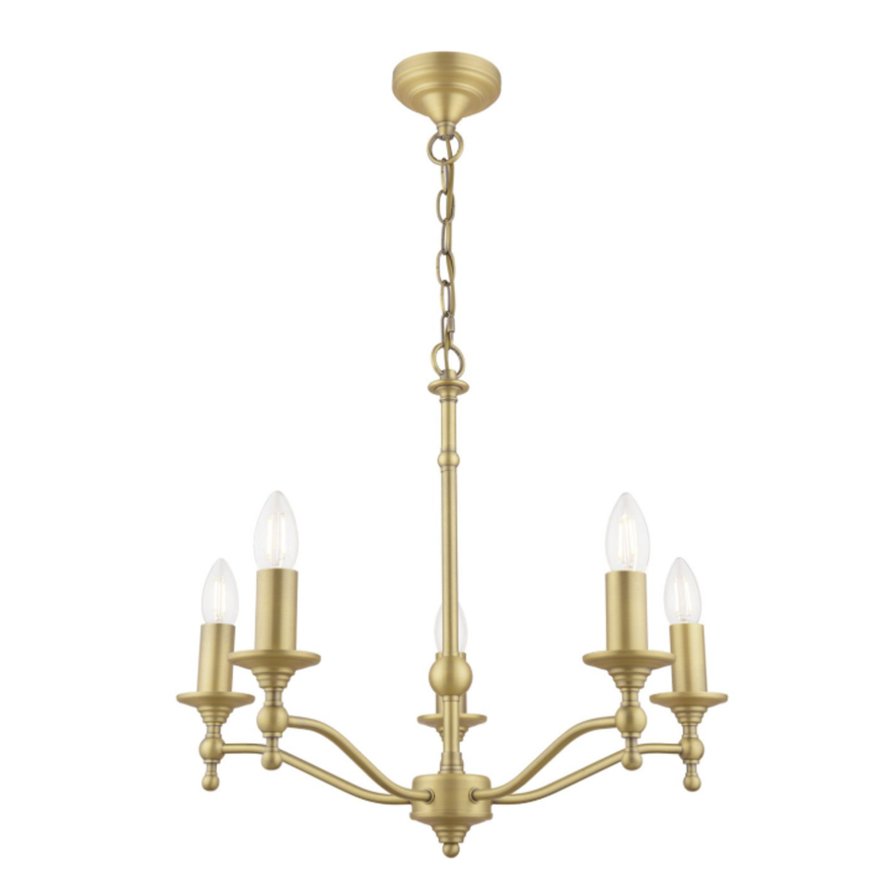 Laura Ashley Laura Ashley Ludchurch - 5 Light Armed Pendant Matt Fitting Only (Antique Brass)