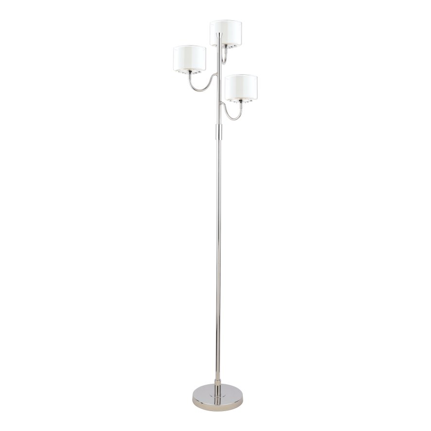 Laura Ashley Laura Ashley Southwell - 3 Light Floor Lamp Polished Nickel and Opal Glass