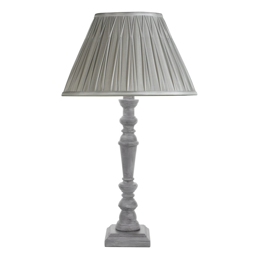Laura Ashley Laura Ashley - Tate Table Lamp Distressed Grey and Polished Chrome (Base Only)