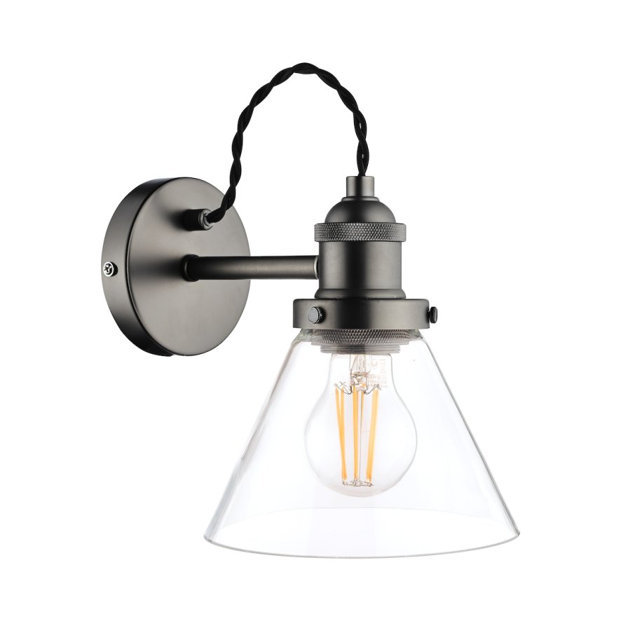 Laura Ashley Laura Ashley - Isaac Industrial Nickel 1 Light Wall Light