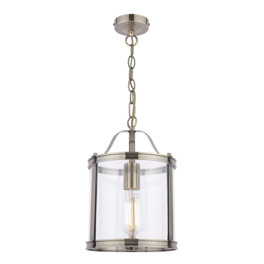 Laura Ashley Lighting Laura Ashley - Harrington Pendant (Antique Brass Glass)