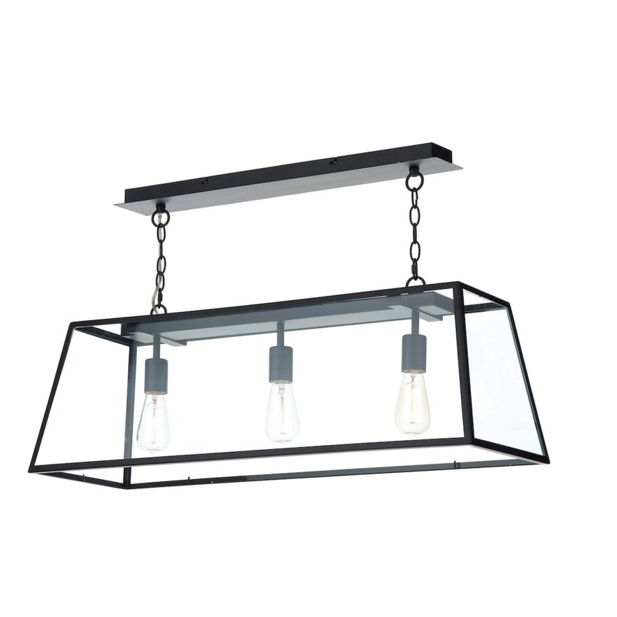 Dar Lighting Dar - Academy 3 Light Pendant Black