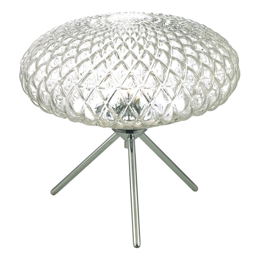 Dar Lighting Dar - Bibiana Table Lamp Polished Chrome Large Clear Glass