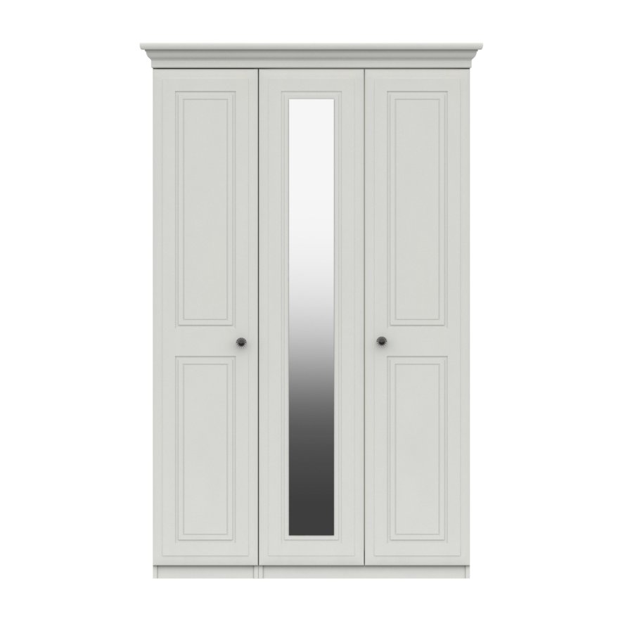 One Call Furniture Devon - Tall Three Door Wardrobe with Mirror (Soft Close)
