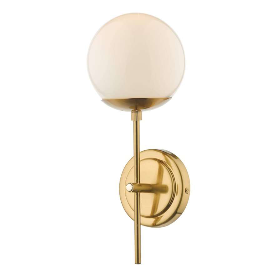 Dar Lighting Dar - Bombazine Wall Light Natural Brass Opal Glass