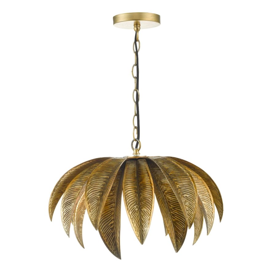 Dar Lighting Dar - Cara 1 Light Pendant Antique Gold