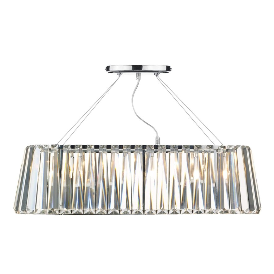 Dar Lighting Dar - Cecilia 3 Light G9 Oval Linear Pendant Bar