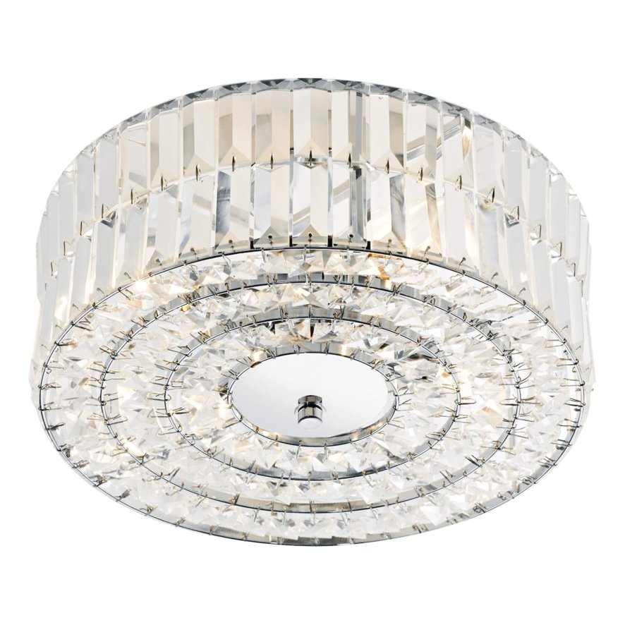 Dar Lighting Dar - Errol Crystal Semi Flush Fitting Polished Chrome