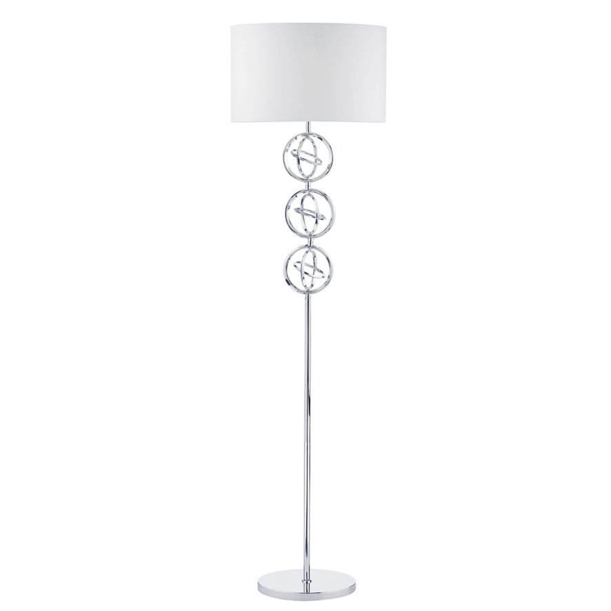 Dar Lighting Dar - Innsbruck Floor Lamp Polished Chrome With Shade