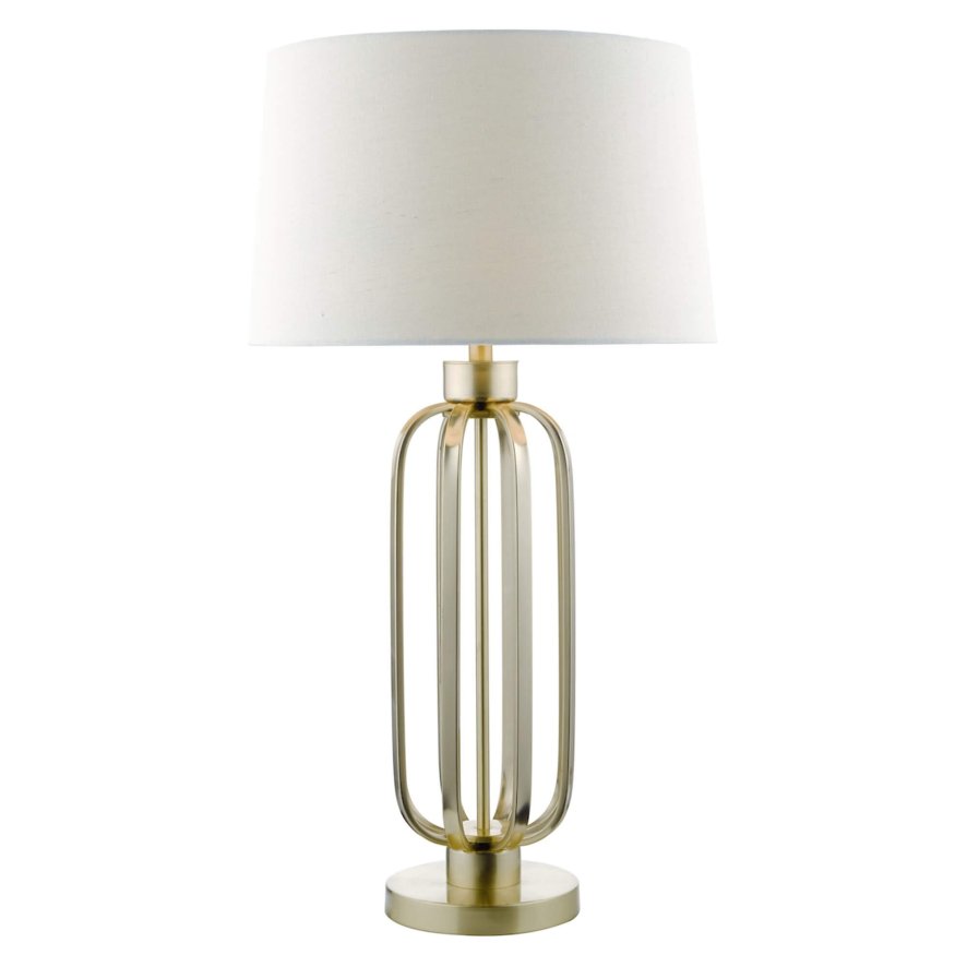 Dar Lighting Dar - Lucie Table Lamp Satin Brass With Shade