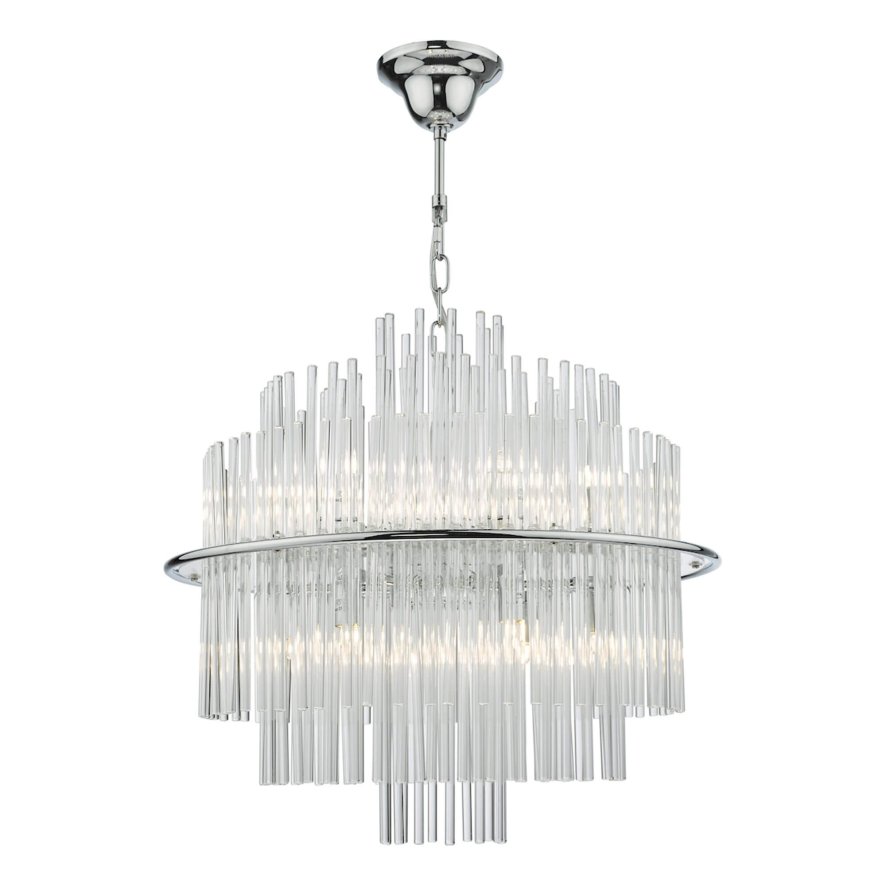 Dar Lighting Dar - Lukas 13 Light Pendant Polished Chrome Glass