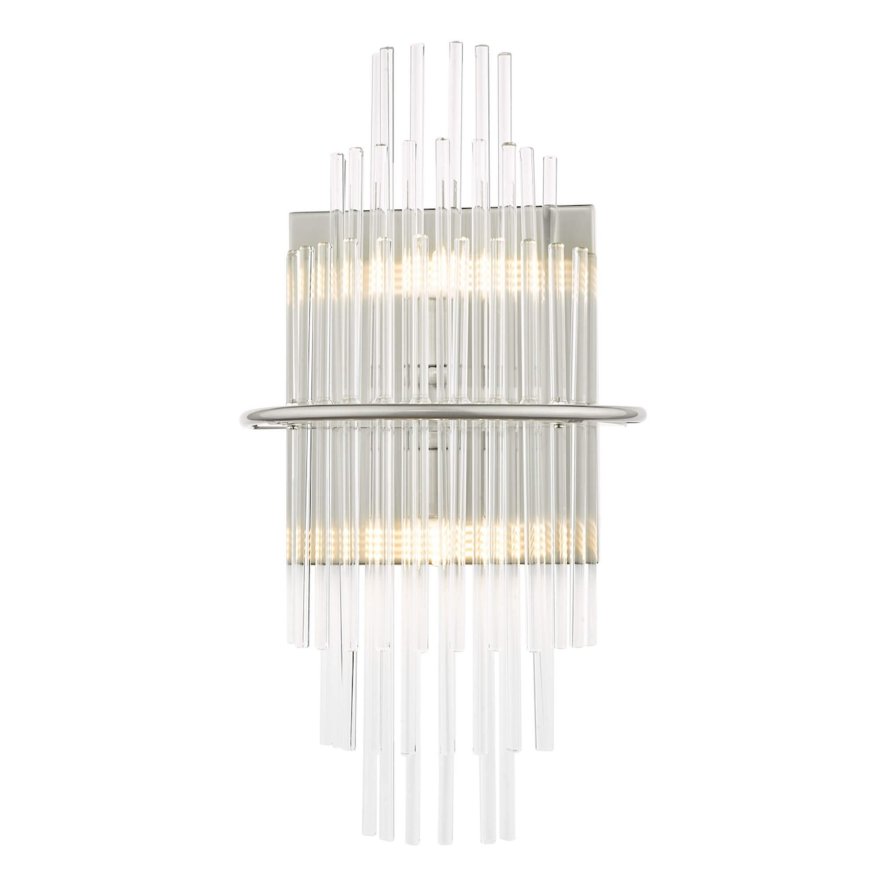 Dar Lighting Dar - Lukas 2 Light Wall Light Polished Chrome Glass