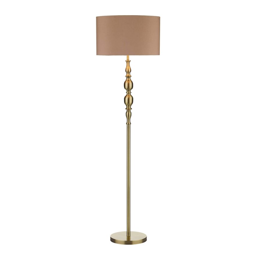 Dar Lighting Dar - Madrid Floor Lamp Antique Brass With Shade