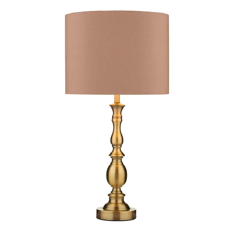 Dar Lighting Dar - Madrid Table Lamp Antique Brass With Shade