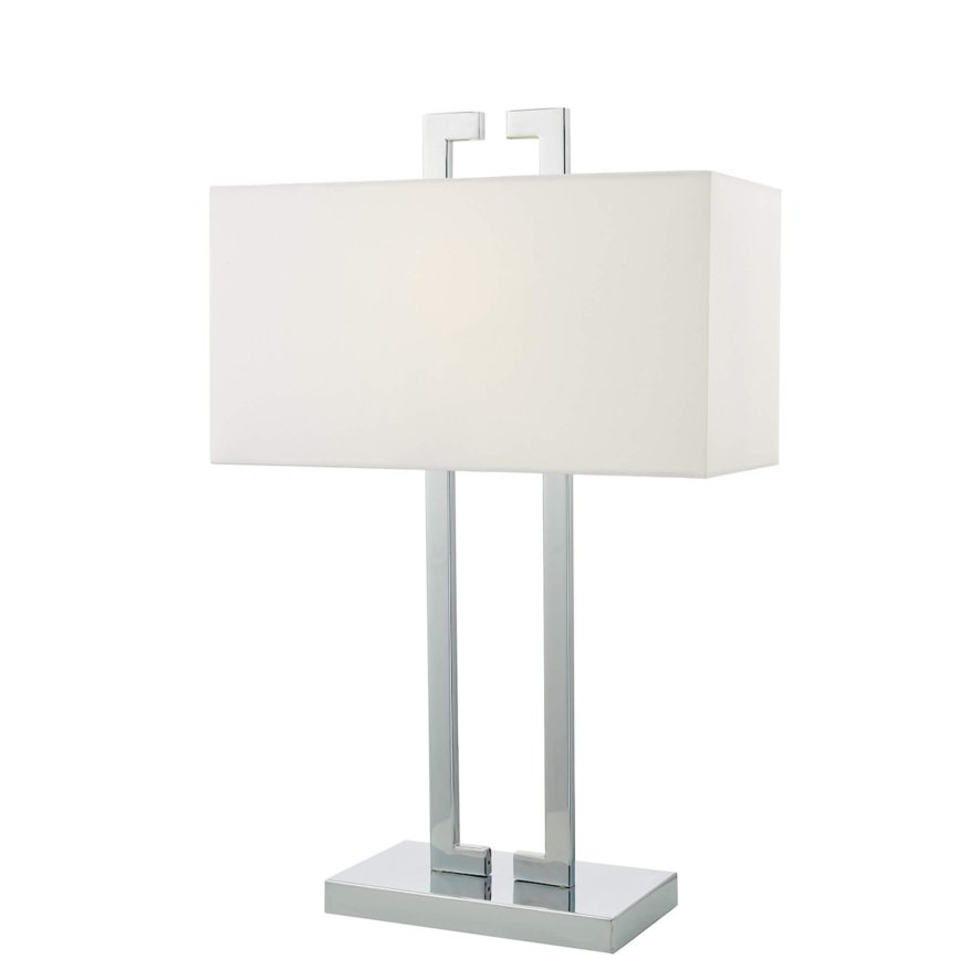 Dar Lighting Dar - Nile Table Lamp Polished Chrome With Shade