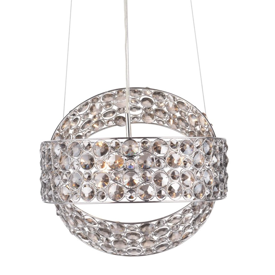 Dar Lighting Dar - Sewanee 3 Light Pendant Smoked Crystal Polished Chrome !!disco!!