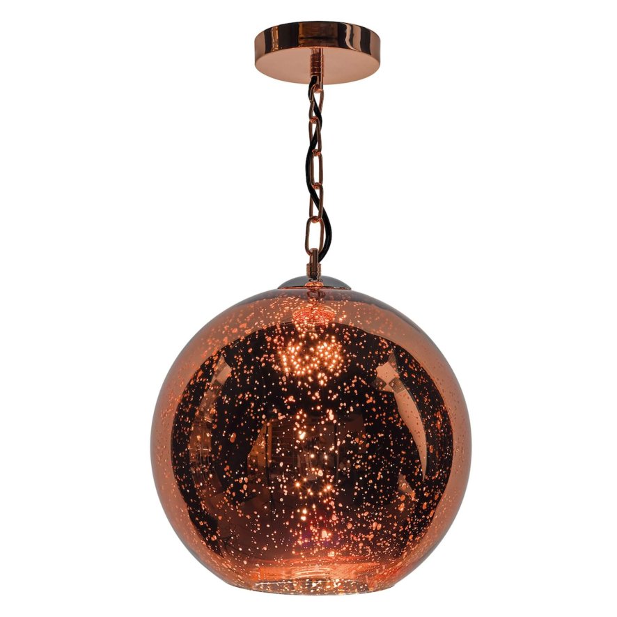 Dar Lighting Dar - Speckle 1 Light Electro Plated Pendant Copper Finish