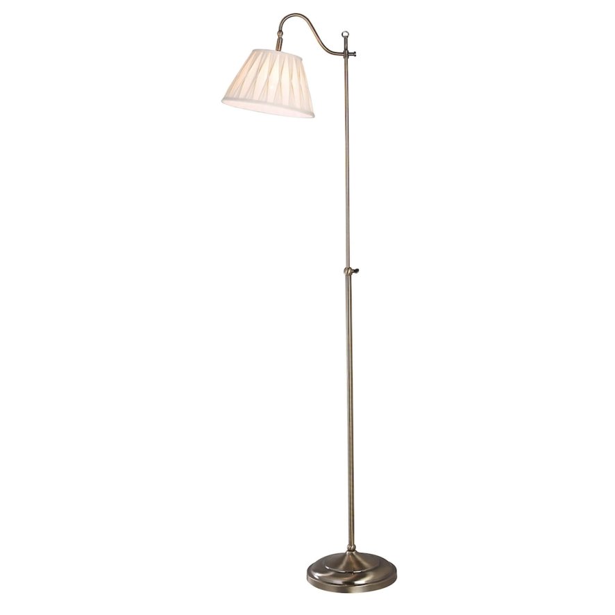 Dar Lighting Dar - Suffolk Rise Fall Floor Lamp Antique Brass With Shade