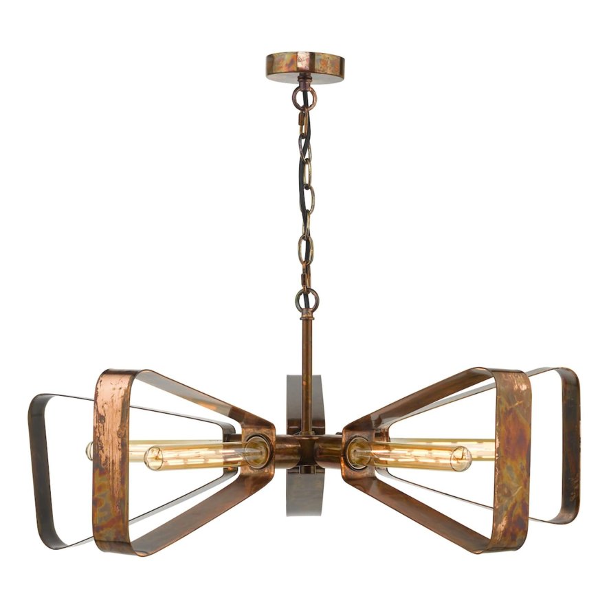 Dar Lighting Dar - Yavanna Industrial 5 Light Pendant Oiled Copper