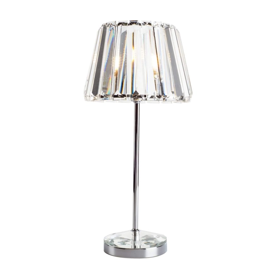Laura Ashley Laura Ashley - Capri Large Table Lamp Polished Chrome with Crystal Glass Shade