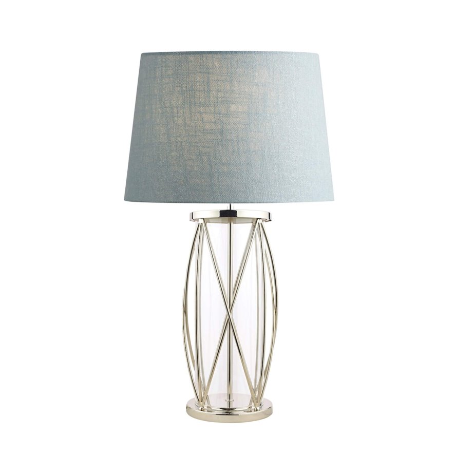 Laura Ashley Laura Ashley - Beckworth Large Table Lamp Polished Nickel Glass Base