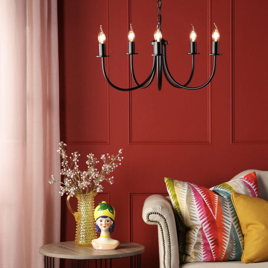 Dar Lighting Dar - Becca 5 Light Pendant (Matt Black Fitting Only)