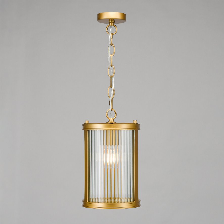 Dar Lighting Dar - Bianka Pendant Bronze and Ribbed Glass