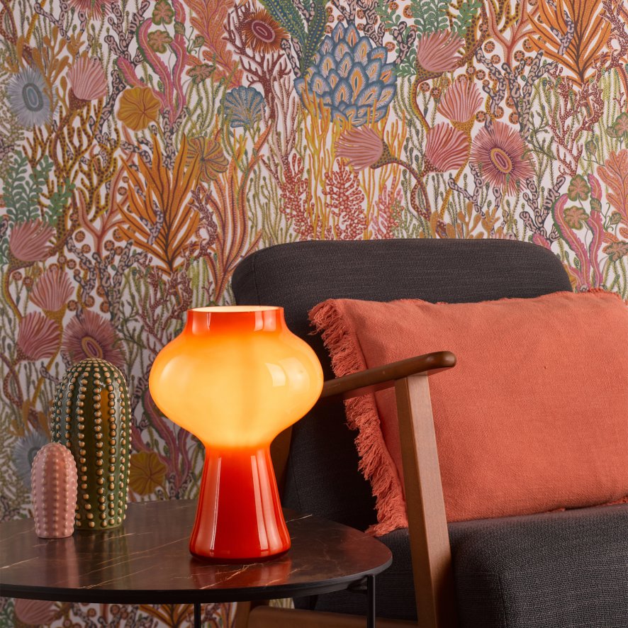Dar Lighting Dar - Chrissy Table Lamp Orange Art Glass